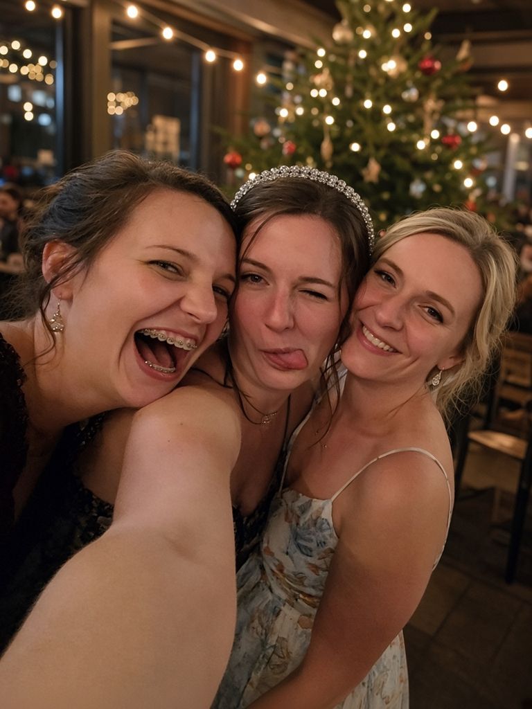 En selfie på företagets julbord